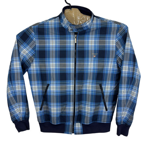 Gant blau karierte bomberjacke - blau,